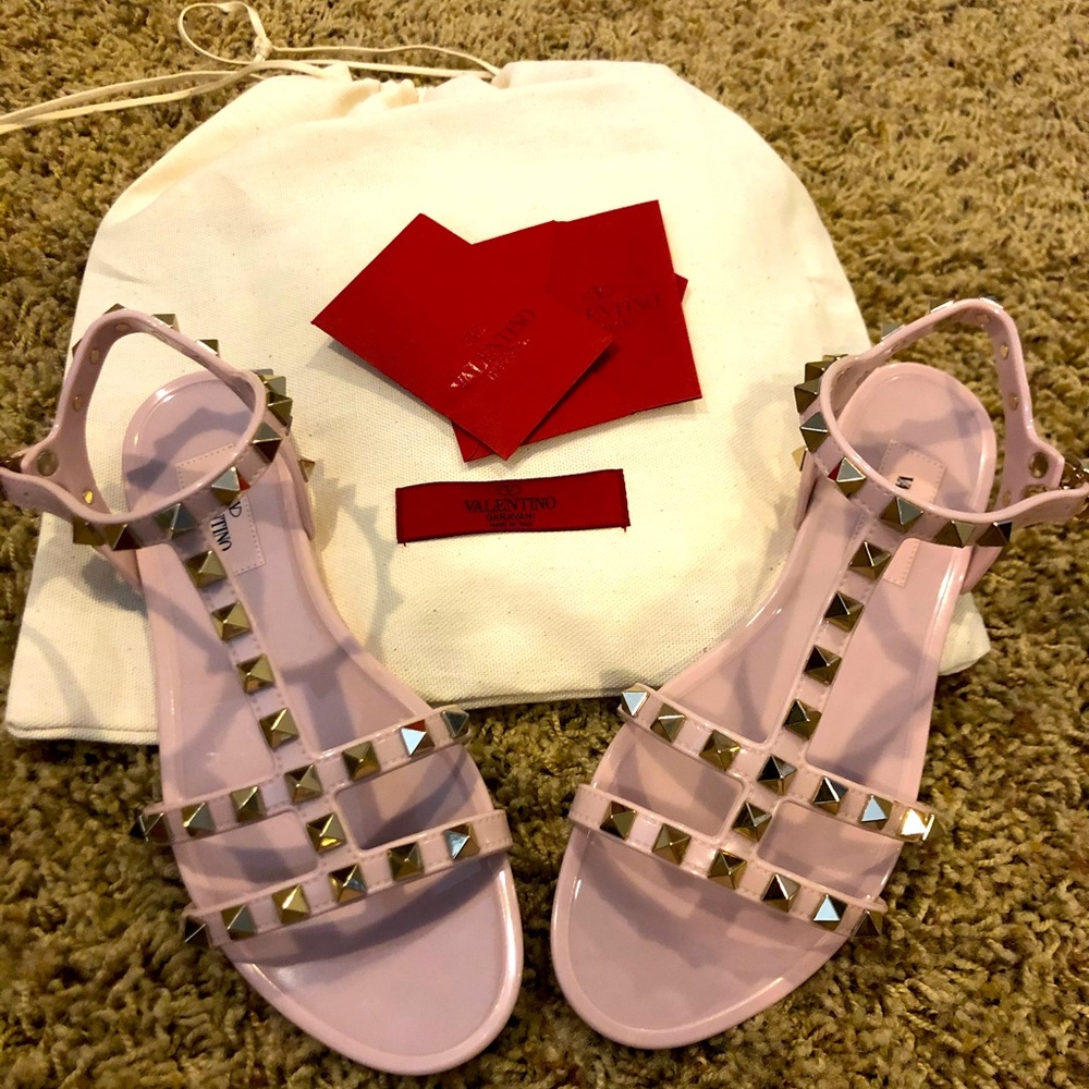 Valentino Rockstud flat rubber sandals